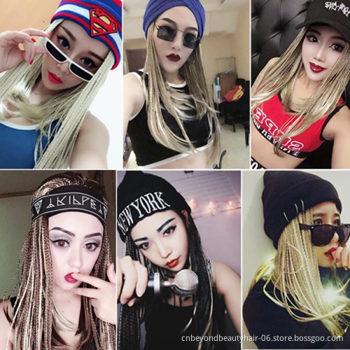 natural looking Synthetic Braids With Headband wig  Braiding Hair yaki hair ends